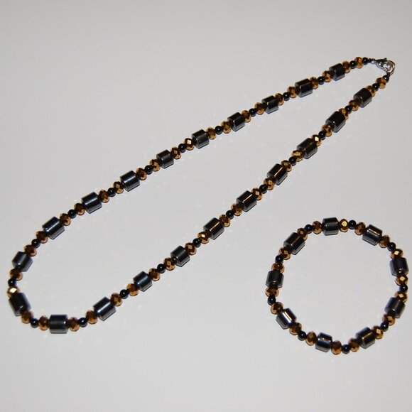 2 Pcs,Necklace,Bracelet,Magnetic Necklace,Magnetic Bracelet,Glass,Magnetic Beads - Picture 2 of 4